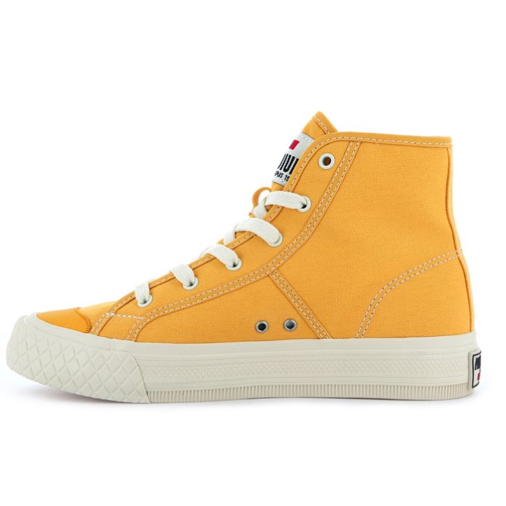 Palladium Palla Louvel High Tops Men's Sneakers Mustard | UK F968-PEM